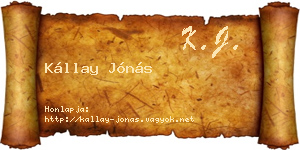 Kállay Jónás névjegykártya